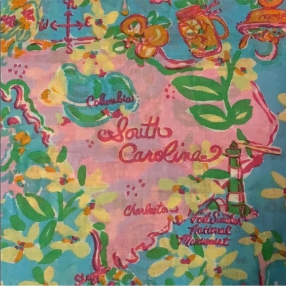Lilly Pulitzer South Carolina Murfee Scarf 28” x 82” Beautiful Rare Hard To Find - Picture 7 of 7